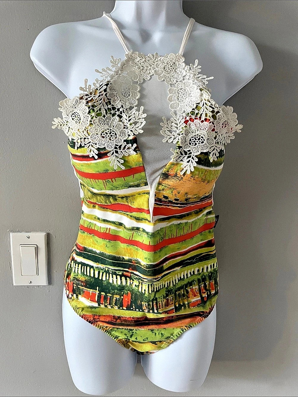 Printed Lace One-Piece body